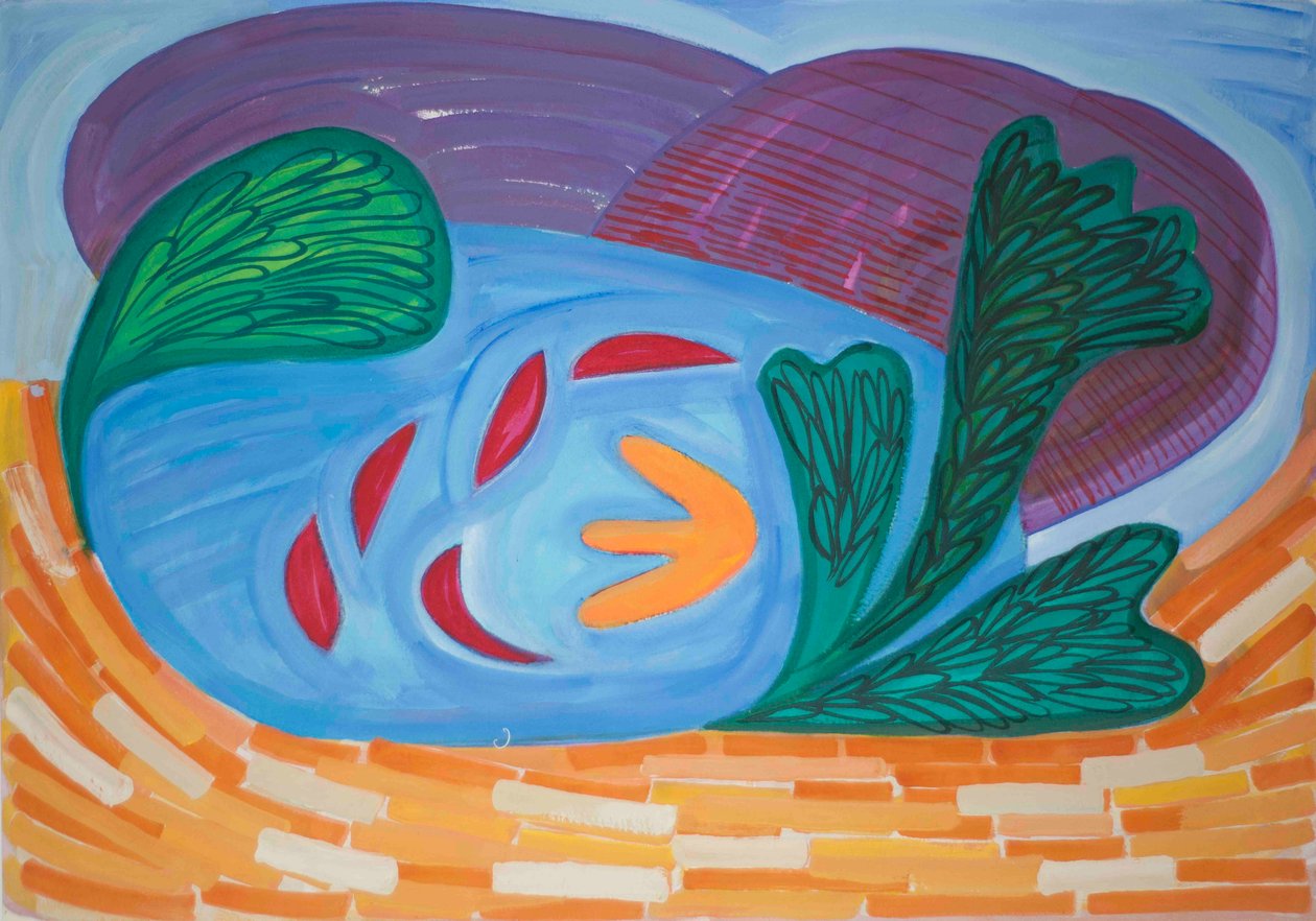 Loch Ardnamuchan, 2015 (akvarel a kvaš) od Janet McKenzie