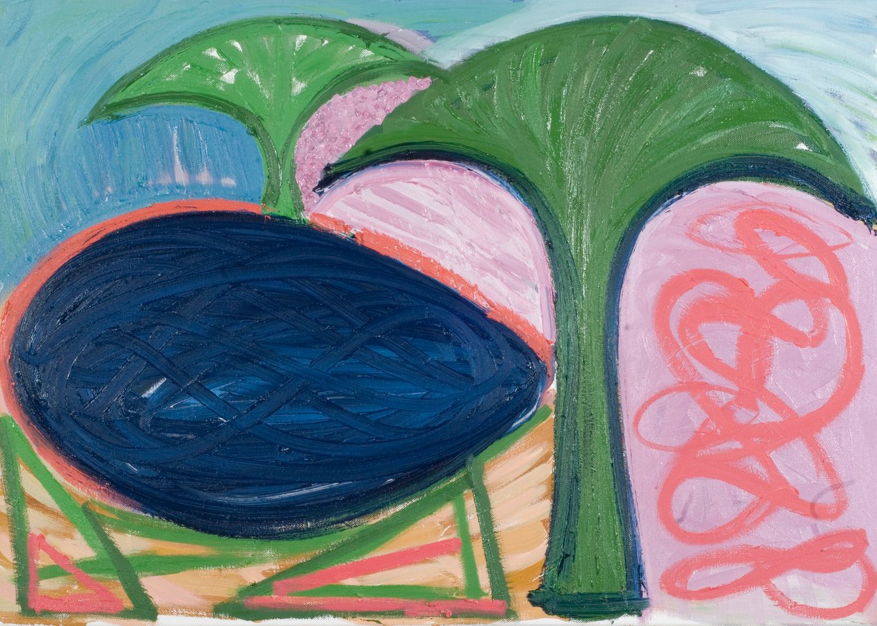 Jezero a stromy, 2007 (olej na plátně) od Janet McKenzie