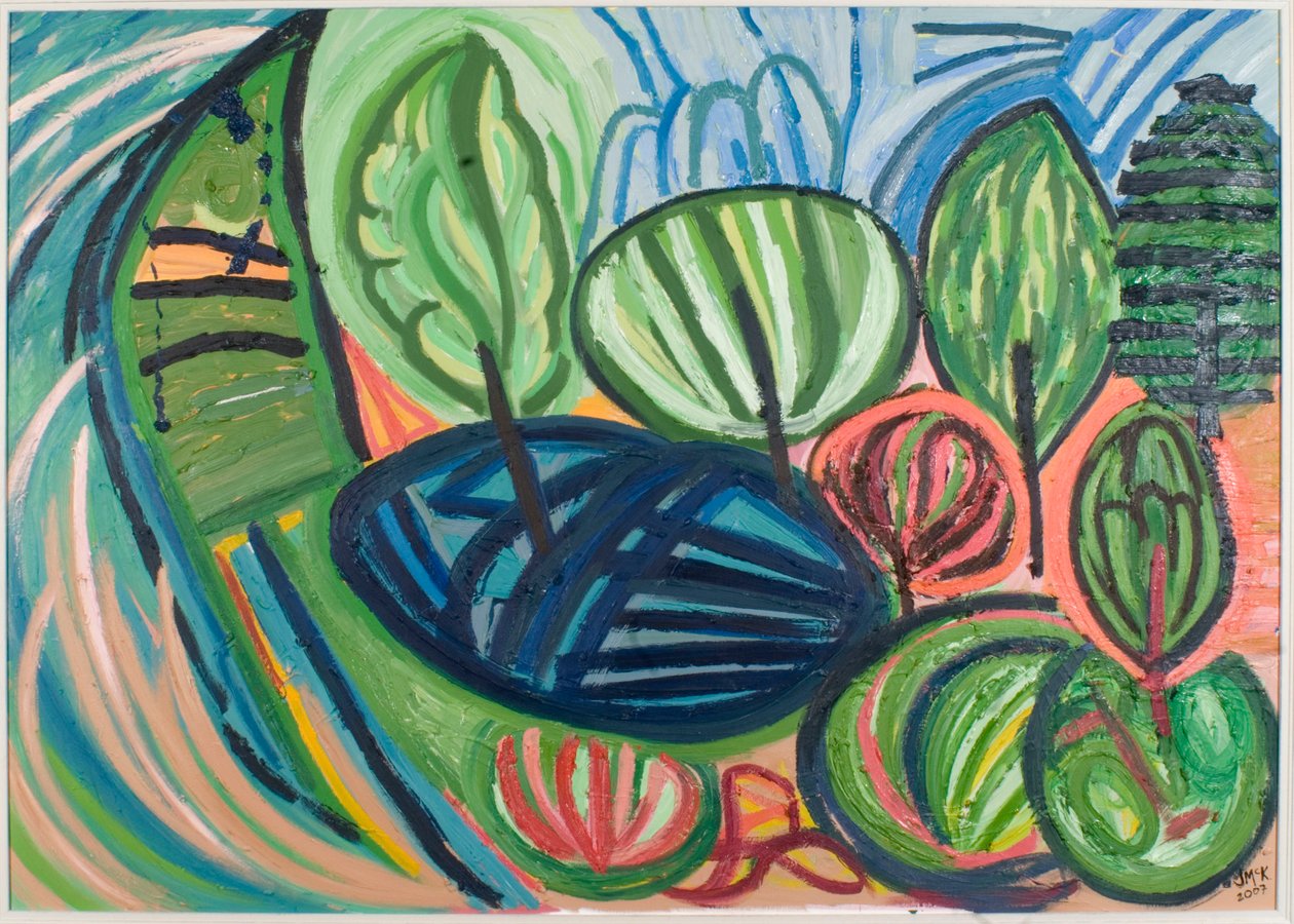 Wormiston Wood, léto, 2007 (olej na plátně) od Janet McKenzie