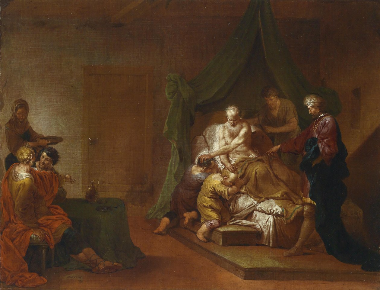 Jákob žehná Josefovým synům (Efrajimovi a Manasesovi). od Januarius Zick