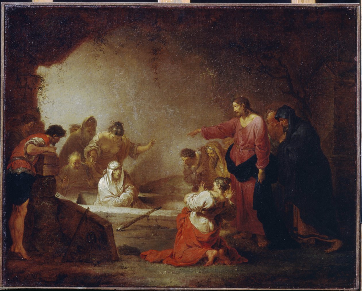 Vzkříšení Lazara. (Lazar z Betanie). Obraz Johanna Rosso Januarius Zick (1730-1797), olej na plátně, kolem roku 1793. Německé umění 18. století. Státní muzeum výtvarných umění A. Puškina, Moskva. od Januarius Zick