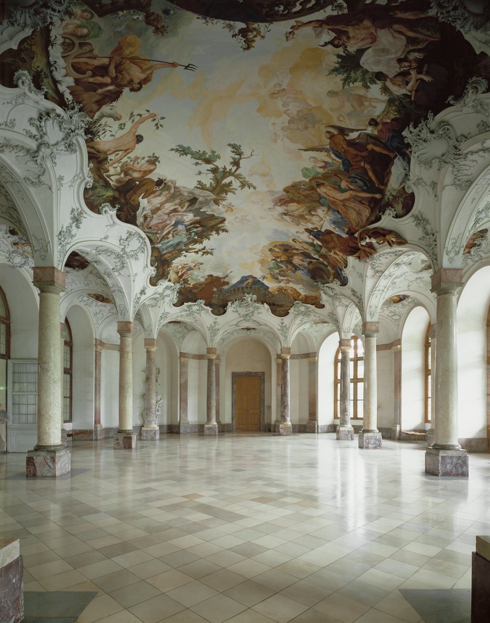 Rezidence Wuerzburg, Sala Terrena, Wuerzburg, Německo (freska) od Januarius Zick