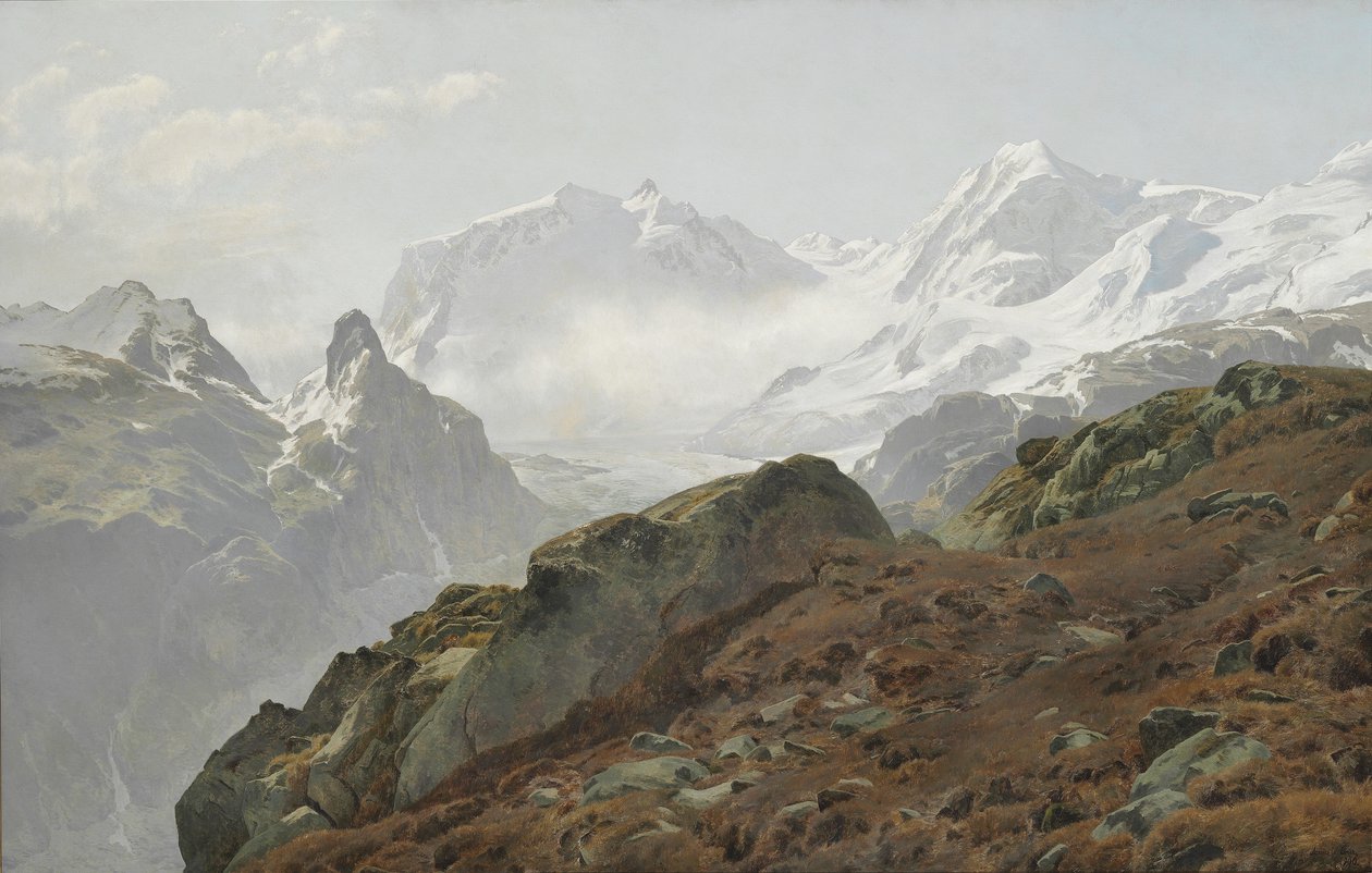 Monte Rosa. Ráno ve vysokých Alpách od Janus La Cour