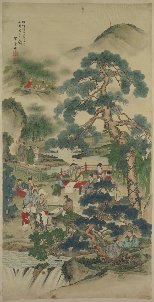 Čínští mudrci v zahradě od Japan, Meiji period