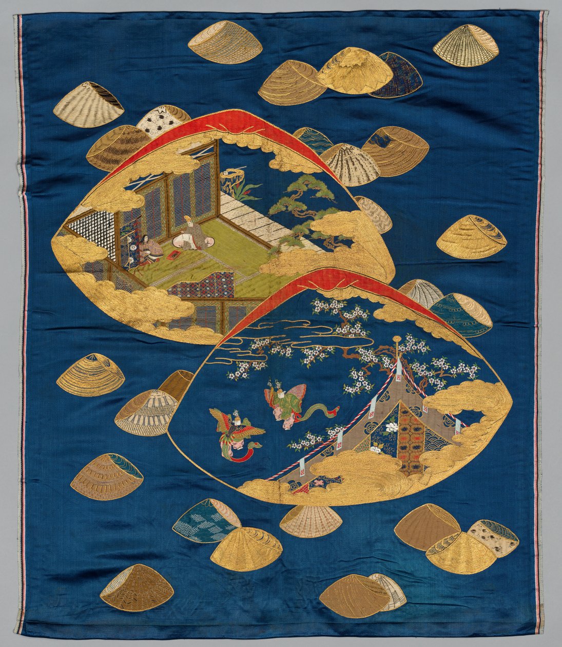Dárkový obal (Fukusa) s hrou Tale of Genji Shell-Matching od Japan, Meiji period