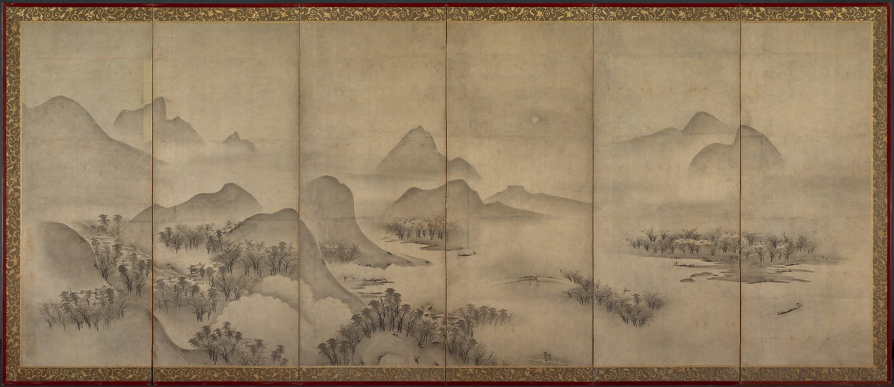 Měsíční krajina (jeden z páru) od Japan, Muromachi period