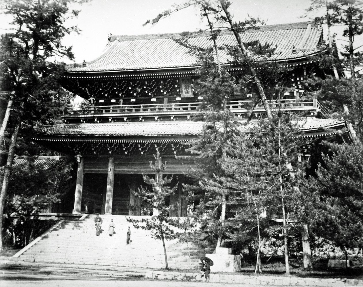 Hlavní brána do chrámu Chion-in, Japonsko, cca. 1860-80 od Japanese Photographer