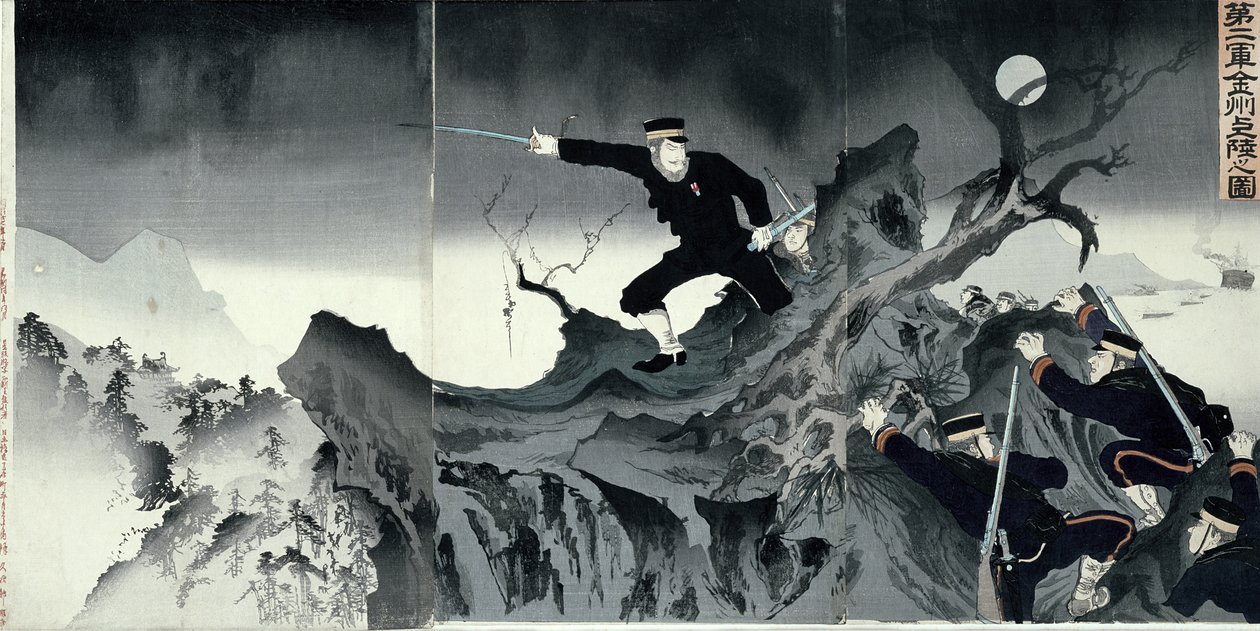 Epizoda z čínsko-japonské války (dřevěný tisk) od Japanese School