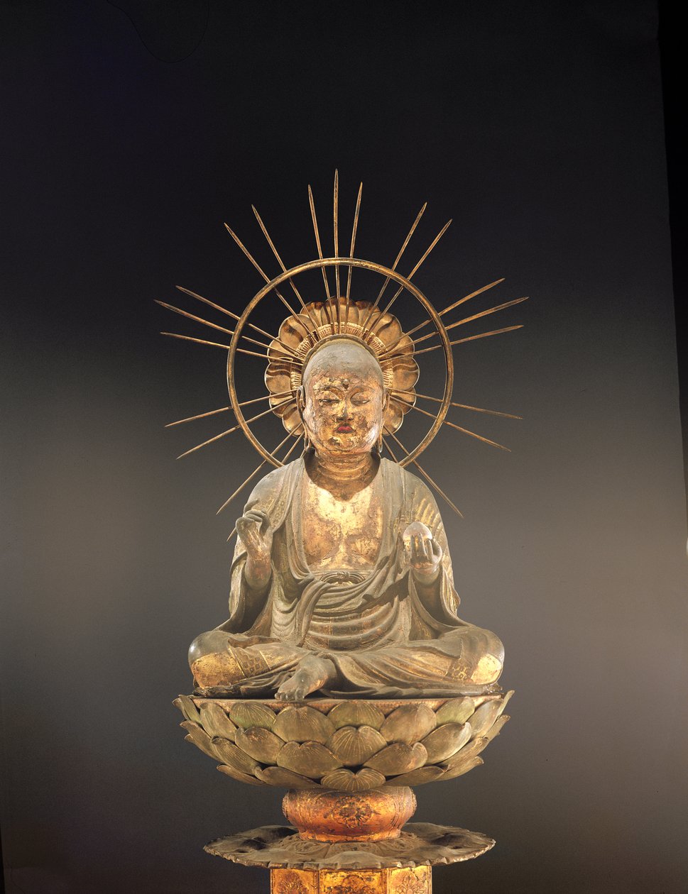 Jizo Bosatsu (Ksitigarbha), období Kamakura (1185-1333), druhá polovina 13. století (dřevo, lak a plátkové zlato) (viz také 394837) od Japanese School