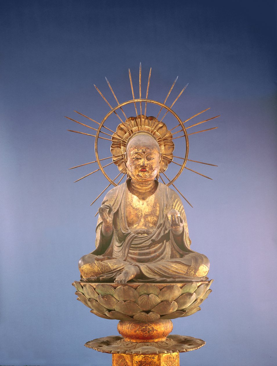 Jizo Bosatsu (Ksitigarbha), období Kamakura (1185-1333), druhá polovina 13. století (dřevo, lak a plátkové zlato) (viz také 394838) od Japanese School