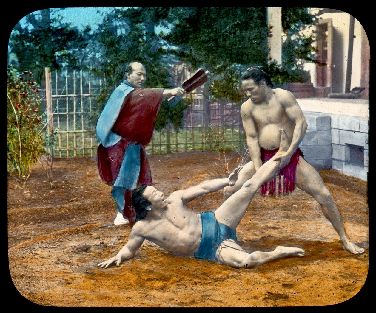 Kouzelná lucerna skluzavka zápasníků sumo. 1895 od Japanese School