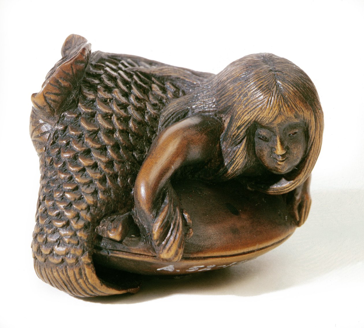 Netsuke vyřezaný ve tvaru mořské panny od Japanese School