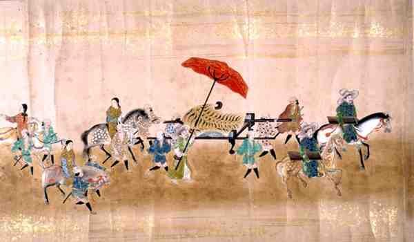 Část šestého korejského velvyslanectví v Japonsku v době nástupnictví Tokugawa Ietsuna v roce 1651, možná Kano Masanobu (1625-94) 1655-57 (svitkový obraz) (viz také 120820) od Japanese School