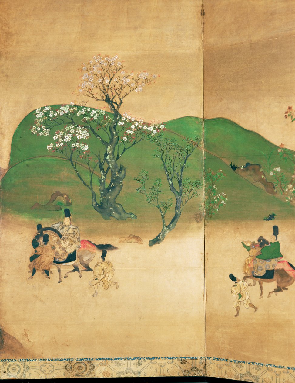 Shogun turné na jaře, období Edo (1603-1867) (inkoust na papíře) od Japanese School
