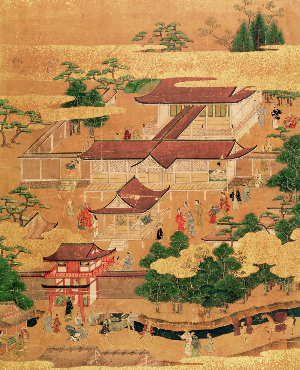 Život a zábavy japonského dvora, škola Tosa, období Edo, kolem roku 1800, (kresba ze série) od Japanese School