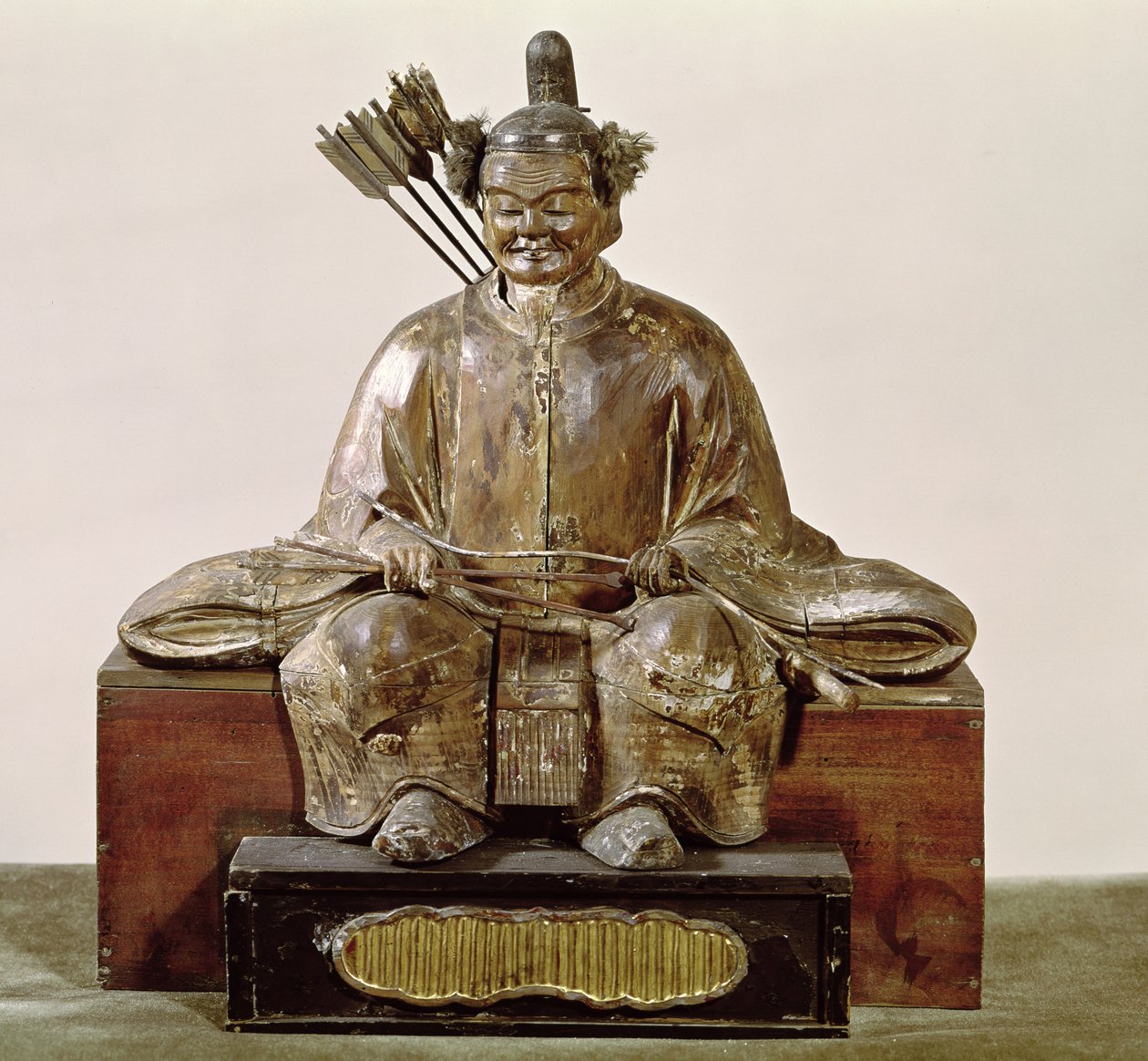 Sadaijin ve slavnostním kostýmu, období Muromachi (polychromované dřevo) od Japanese School