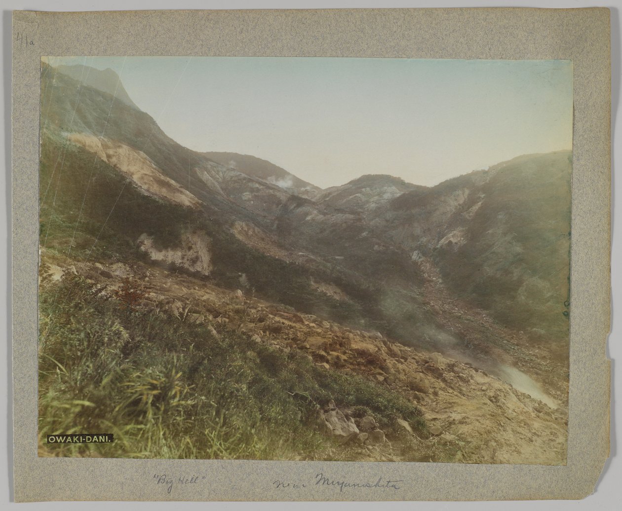 Owakudani, Hakone, prefektura Kanagawa, Japonsko (ručně kolorovaná černobílá fotografie) od Japanese Photographer