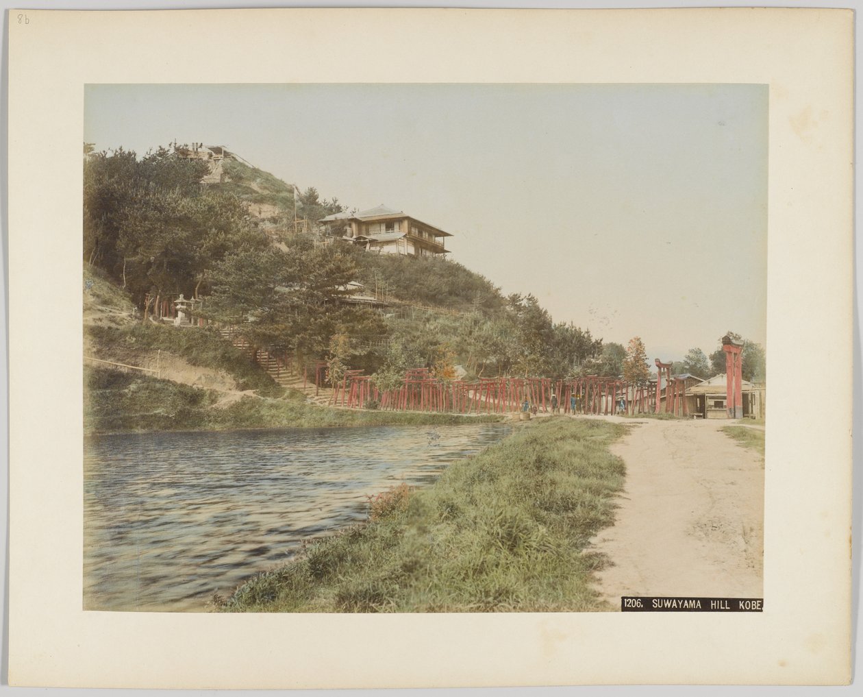 Suwayama Hill, Kobe, Japonsko (ručně kolorovaná černobílá fotografie) od Japanese Photographer