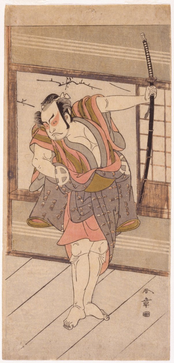 Herec s mečem (dřevěný blokový tisk) od Japanese School