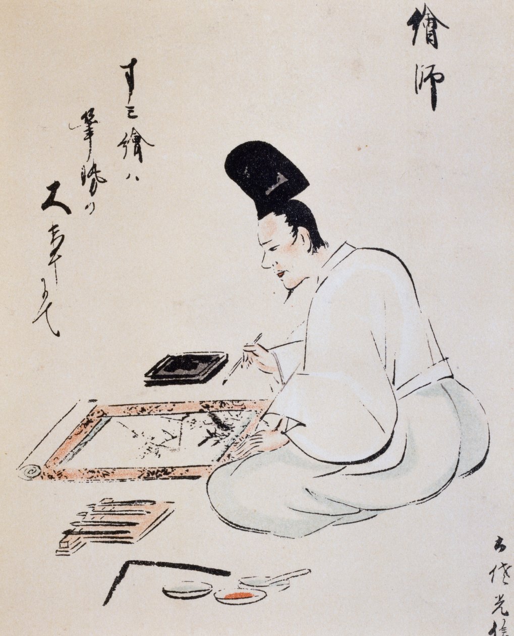 Umělecká malba tuší, kresba, škola Tosa, japonská civilizace, období Edo od Japanese School