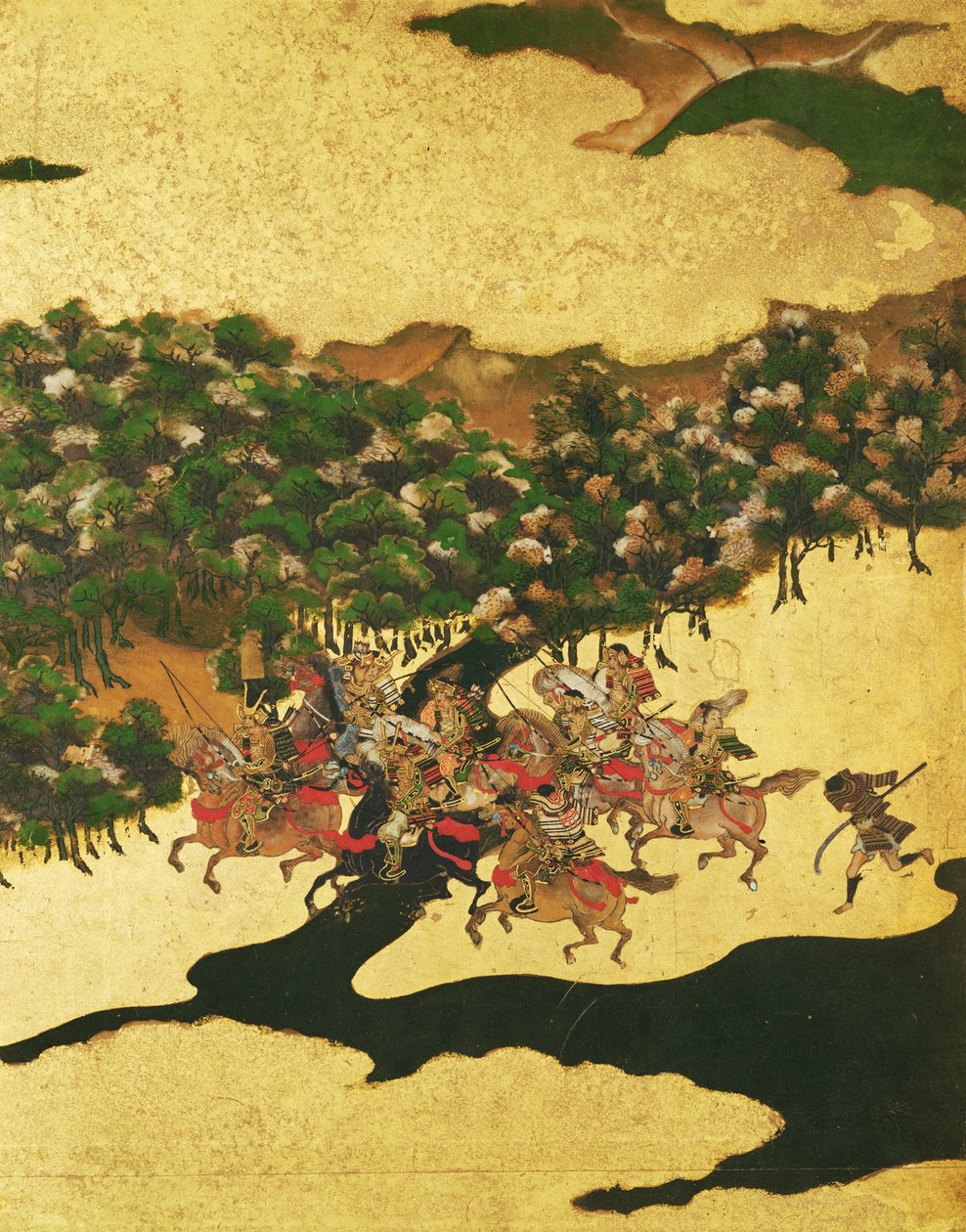 Bitva u Hogenu v roce 1156, období Momoyama (1568-1615) (inkoust na papíře) od Japanese School