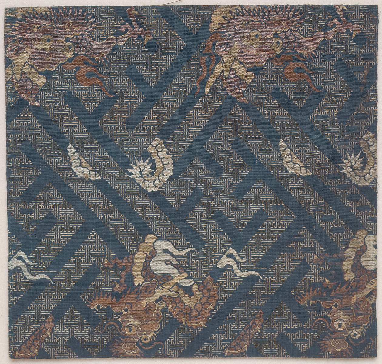 Buddhistický Chrám Nábytek Fabric, Kryt Pro Sutra, Fragment od Japanese School