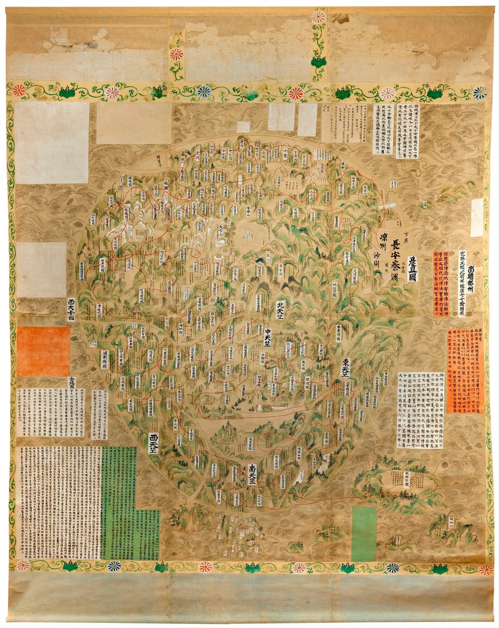 Buddhistická mapa světa – Japonská škola Akvarel a inkoust z počátku 18. století – Adelaide, Galerie umění Jižní Austrálie, Austrálie od Japanese School