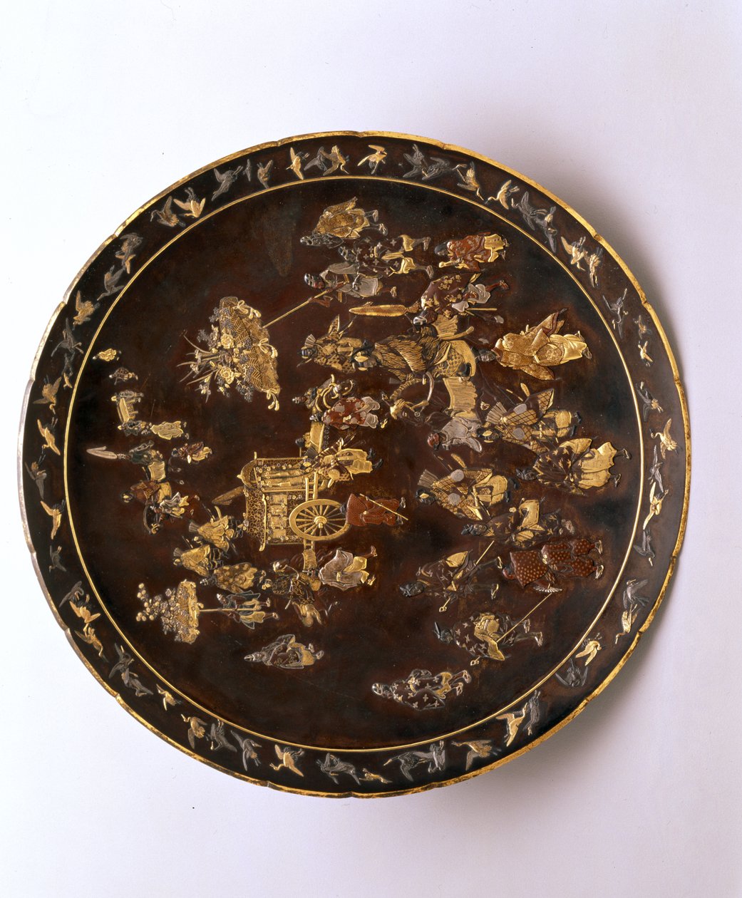 Charger, cca 1885 (bronz, stříbro, měď a zlacení) od Japanese School