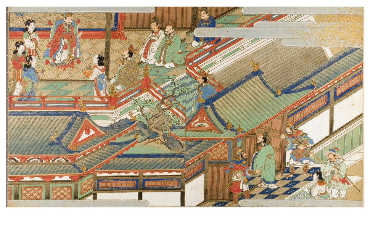 Čínská soudní scéna ve stylu Yamato-e od Japanese School
