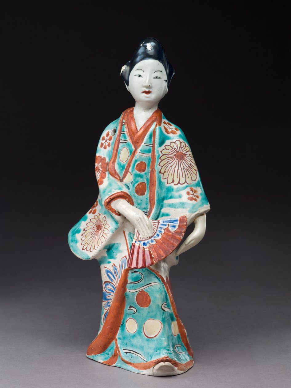Postava tančící ženy, japonská, pravděpodobně 17. století (hliněné nádobí se smaltovanou polevou) od Japanese School
