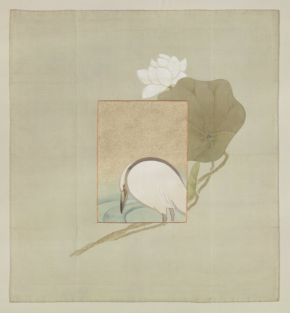 Dárkový obal, období Meidži (1868-1912) (malované hedvábí s vyšívanými nitěmi) od Japanese School