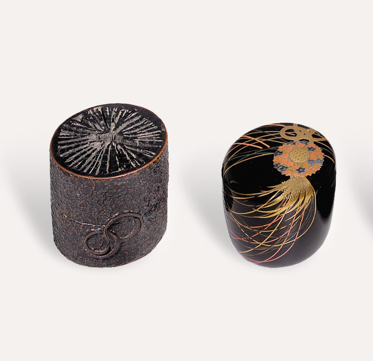 Nakatsugi tea caddy and Natsume tea caddy, Edo period od Japanese School