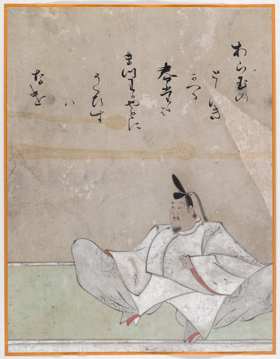 Jeden ze Sanjurokkasen, list alba (inkoust na papíře) od Japanese School