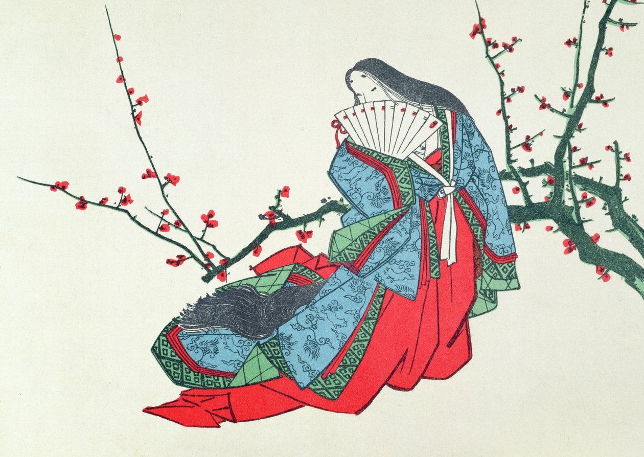 Ono no Komači, ilustrace v časopise LArt, 1875 od Japanese School