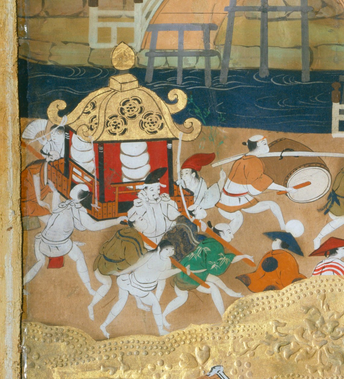 Osakazu Byobu - japonské osmipanelové skládací plátno (malba) od Japanese School
