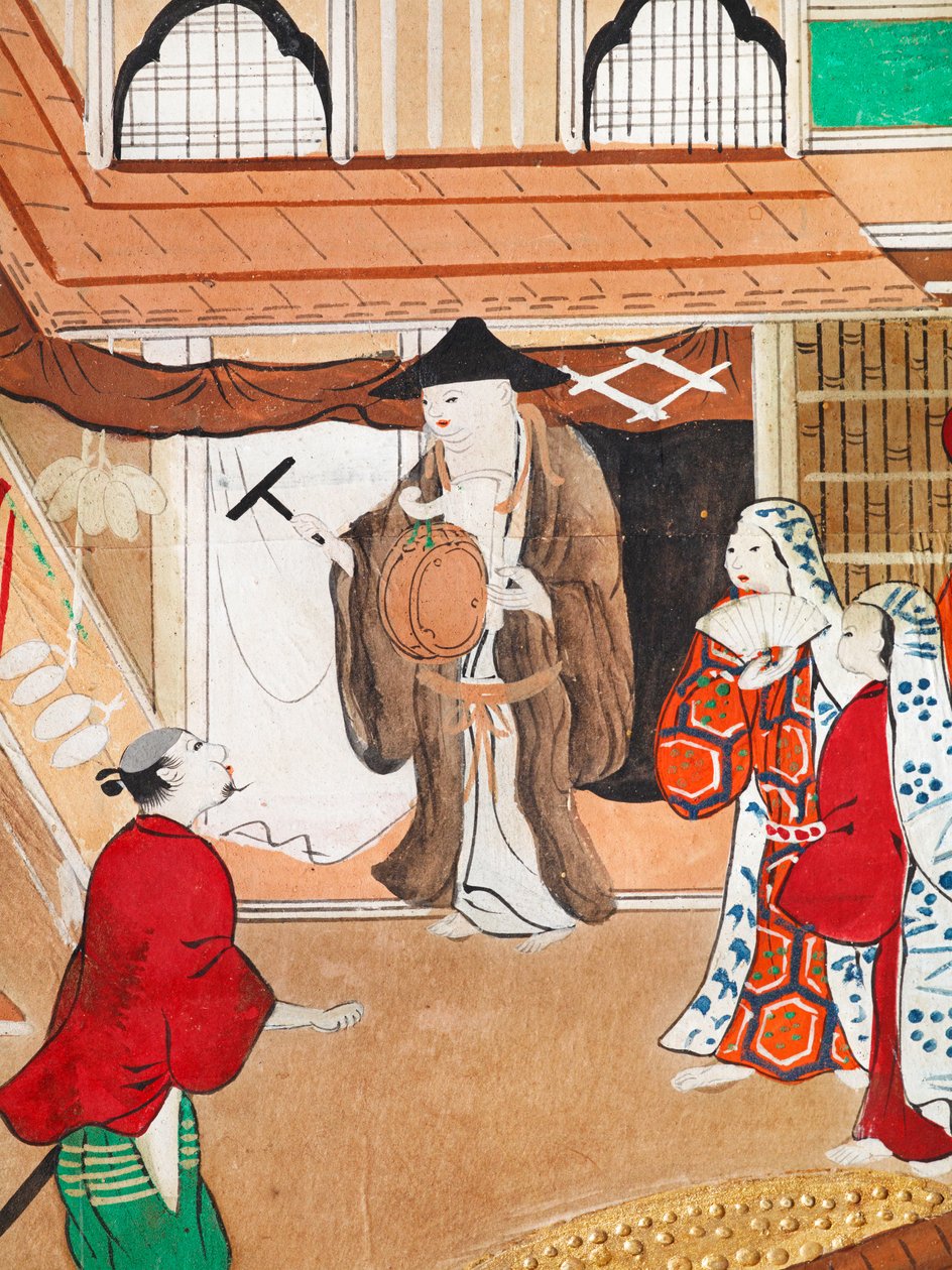 Osakazu Byobu - japonské osmipanelové skládací plátno (malba) od Japanese School