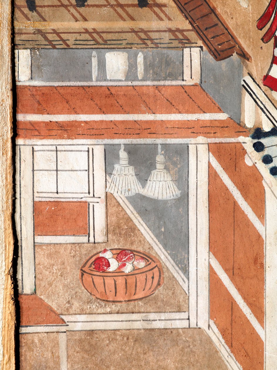 Osakazu Byobu - japonské osmipanelové skládací plátno (malba) od Japanese School