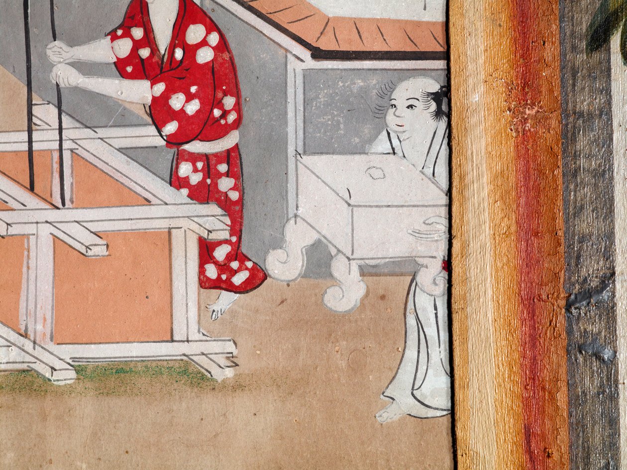 Osakazu Byobu - japonské osmipanelové skládací plátno (malba) od Japanese School