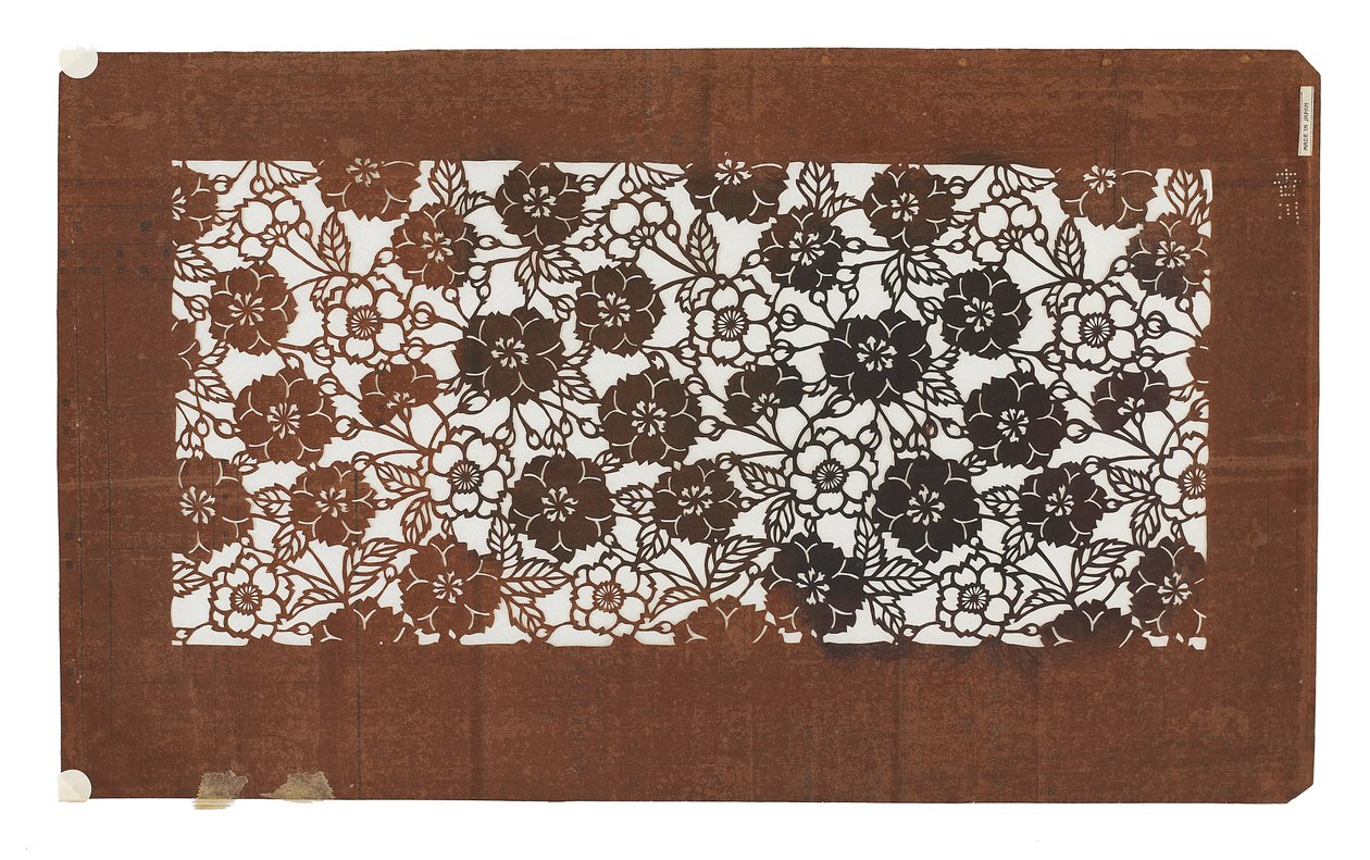Papírová šablona (katagami), konec 19. století (papír z kůry moruše ošetřený tomelem džus) od Japanese School