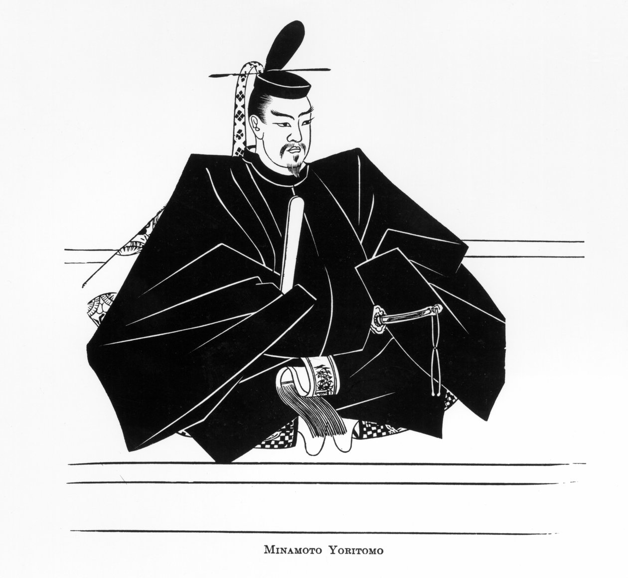 Portrét Minamota Yoritomo z „Dějiny japonského lidu“ od Japanese School