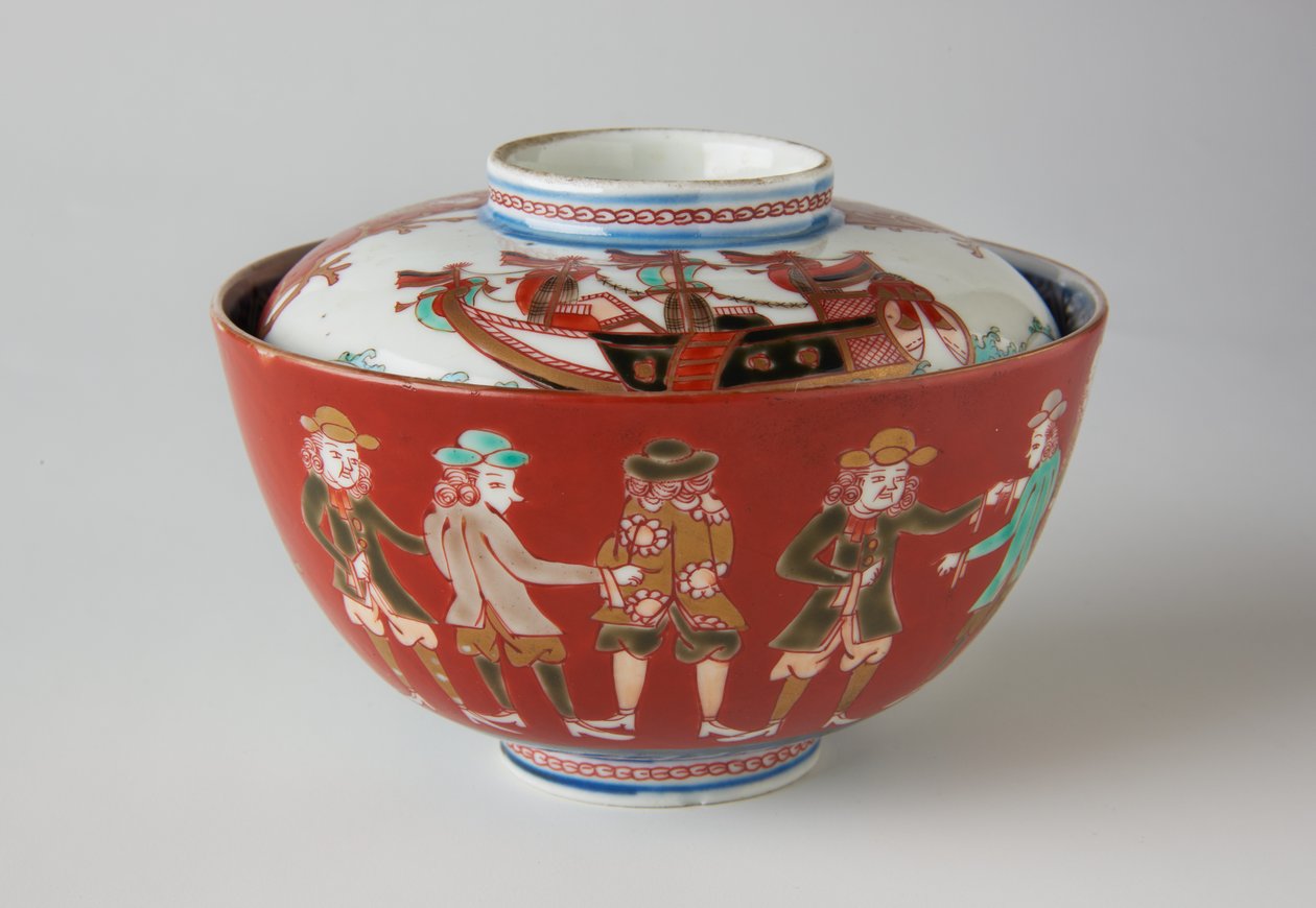 Rýžová mísa a víko, možná 19. století (nádobí Ko-Imari, porcelán s podglazurní modrou a přeglazovaným smaltem) od Japanese School