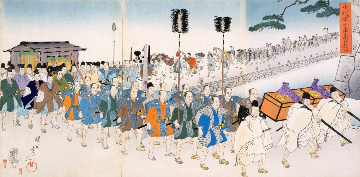 Samurajští válečníci v březnu 19. století. od Japanese School