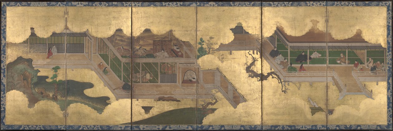 Scény z příběhu Genji, 1625-60 od Japanese School