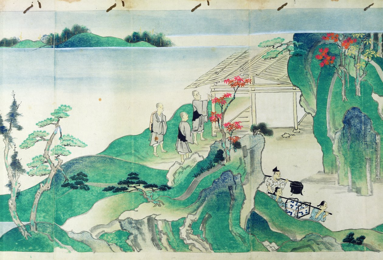 Sluhové, z ilustrované historie života mnicha Ippena (1239-89) (wc na papíře) od Japanese School