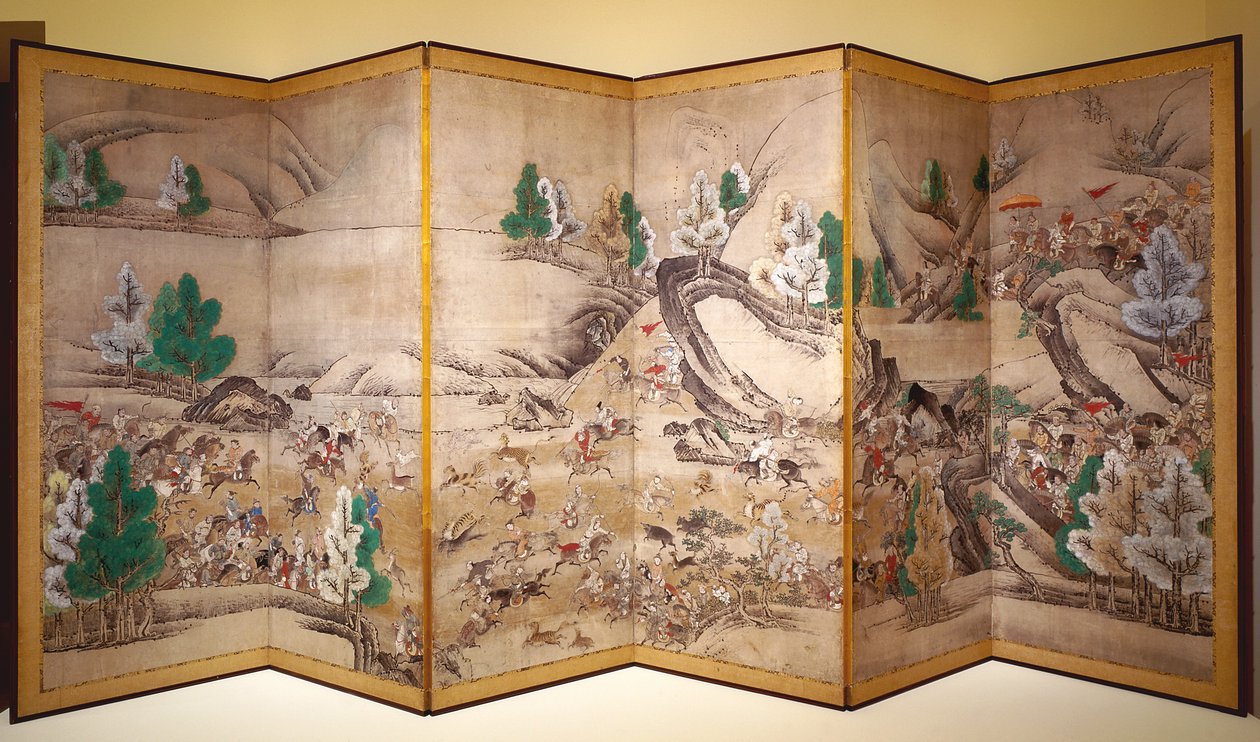 Tatar Hunt (inkoust, barva, papír) od Japanese School