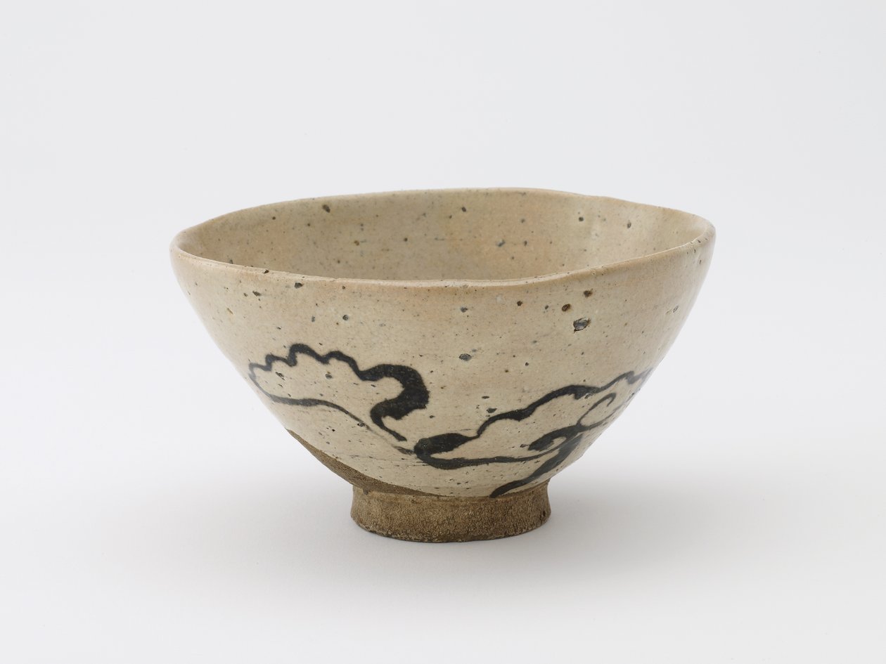 Čajová mísa s motivem houby nesmrtelnosti, období Edo, 18.-19. století (kamenina s železitým pigmentem pod čirou glazurou) od Japanese School