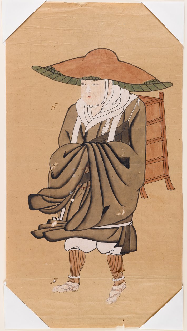 Čínský buddhistický poutník Hsuan-Tsang (inkoust na papíře) od Japanese School