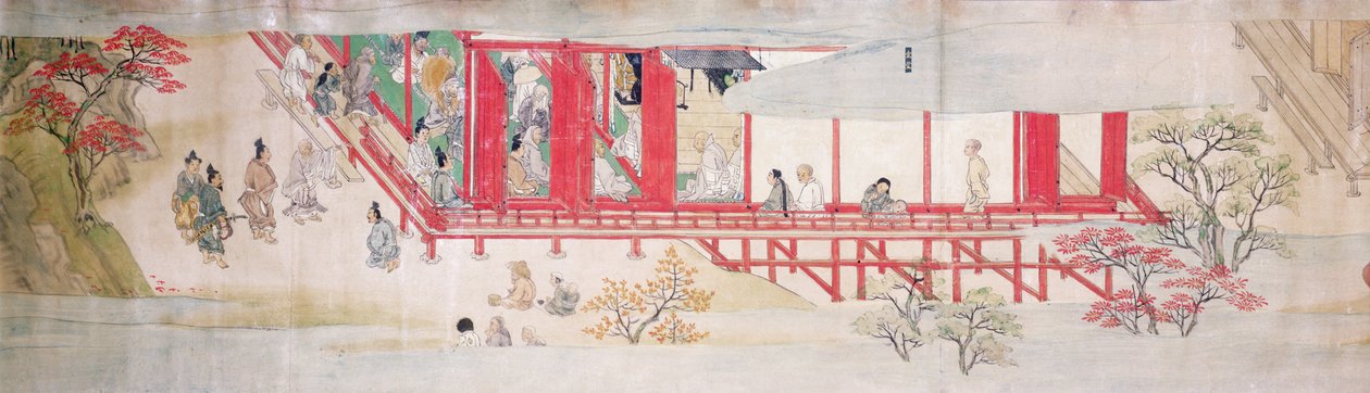 The House of the Shogun (inkoust na hedvábí) od Japanese School