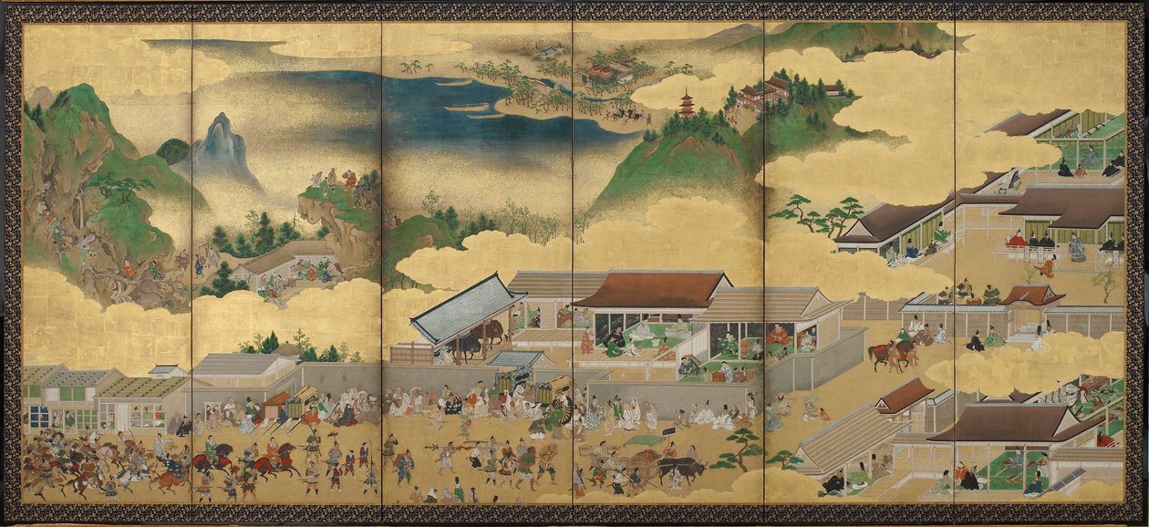 The Tale of Shuten Doji, období Edo, cca 1625-50 (inkoust, neprůhledný akvarel a zlato na papíře) od Japanese School