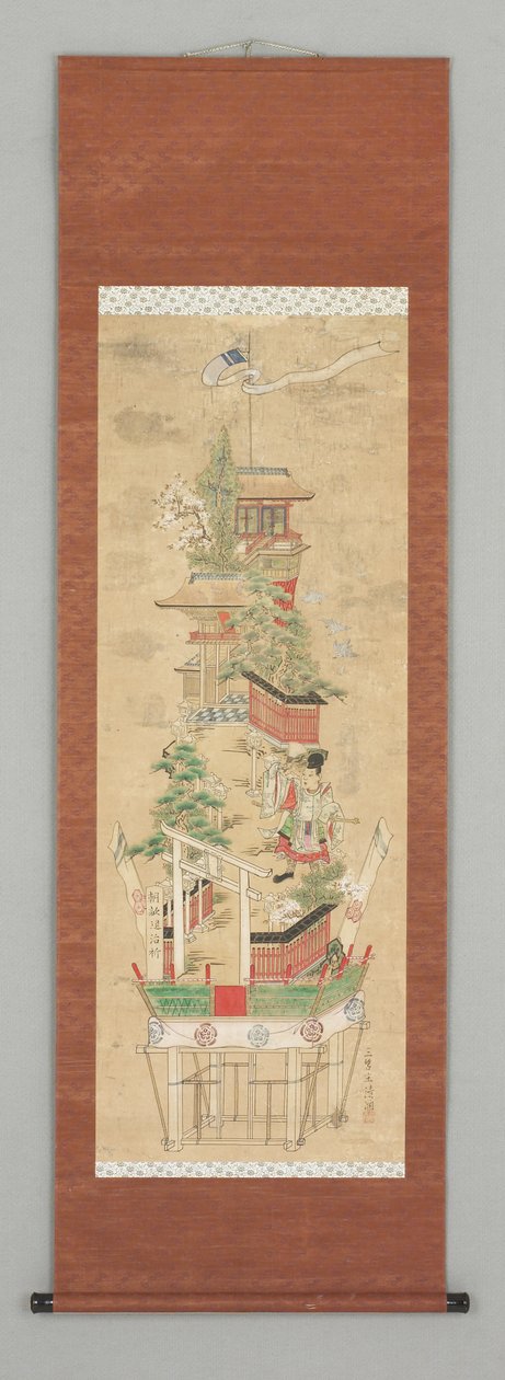 Ukiyoye Scene, začátek 19. století (závěsný svitek) od Japanese School
